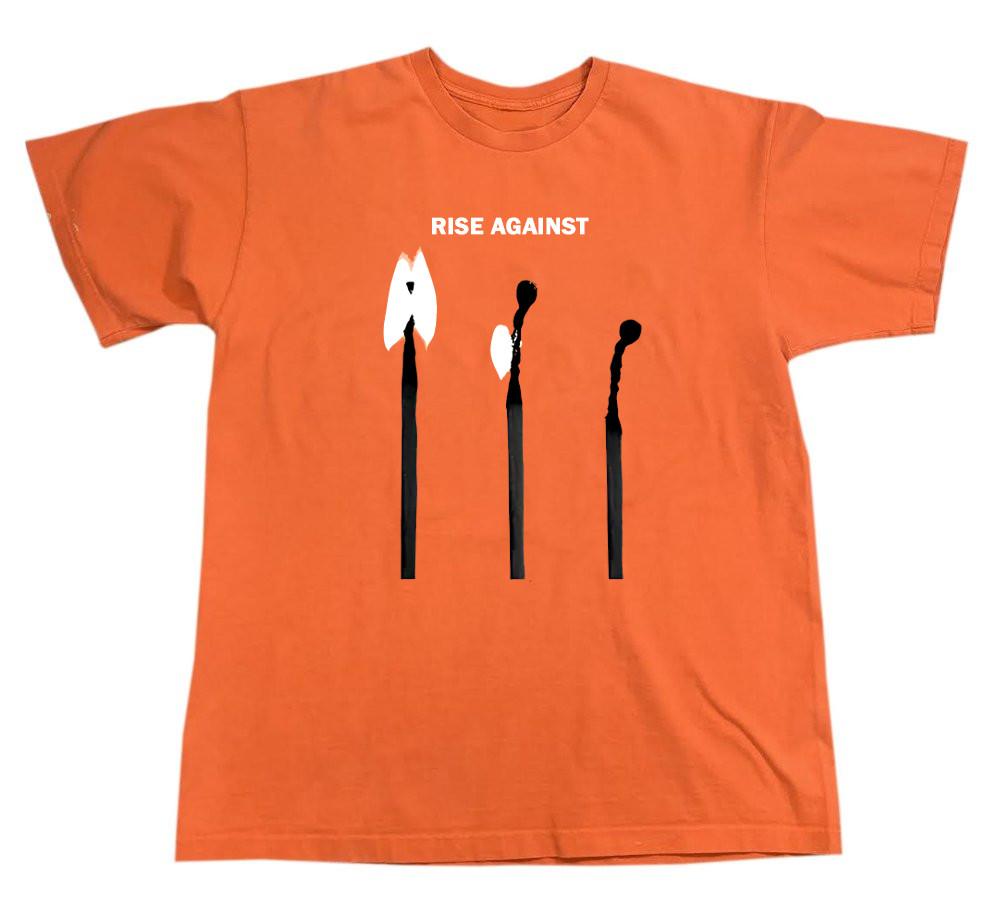 NEW Rise Against Band Album Poster Shirt Orange All Size AR1321 Unisex T-Shirt S