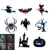 8pcs Halloween LED-Silhouette Wall Light Stickers Glow-In-The-Dark Bats Spiders Wall Decor Spookys Pumpkins Spiders Tree Decor