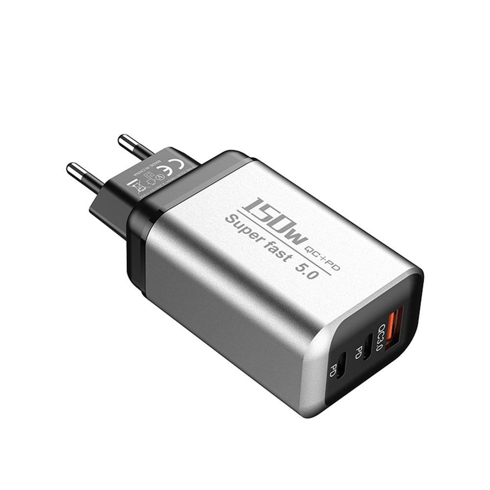 150W Fast Charging USB Type C Charger Mobile Phone Charger QC3.0 For iPhone 17 Samsung Xiaomi EU/UK/US Plug Travel Wall Adapter