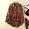 Autumn Woolen Plaid Oversized Loose Long Sleeved Shirt Women's Shirt Jacket
