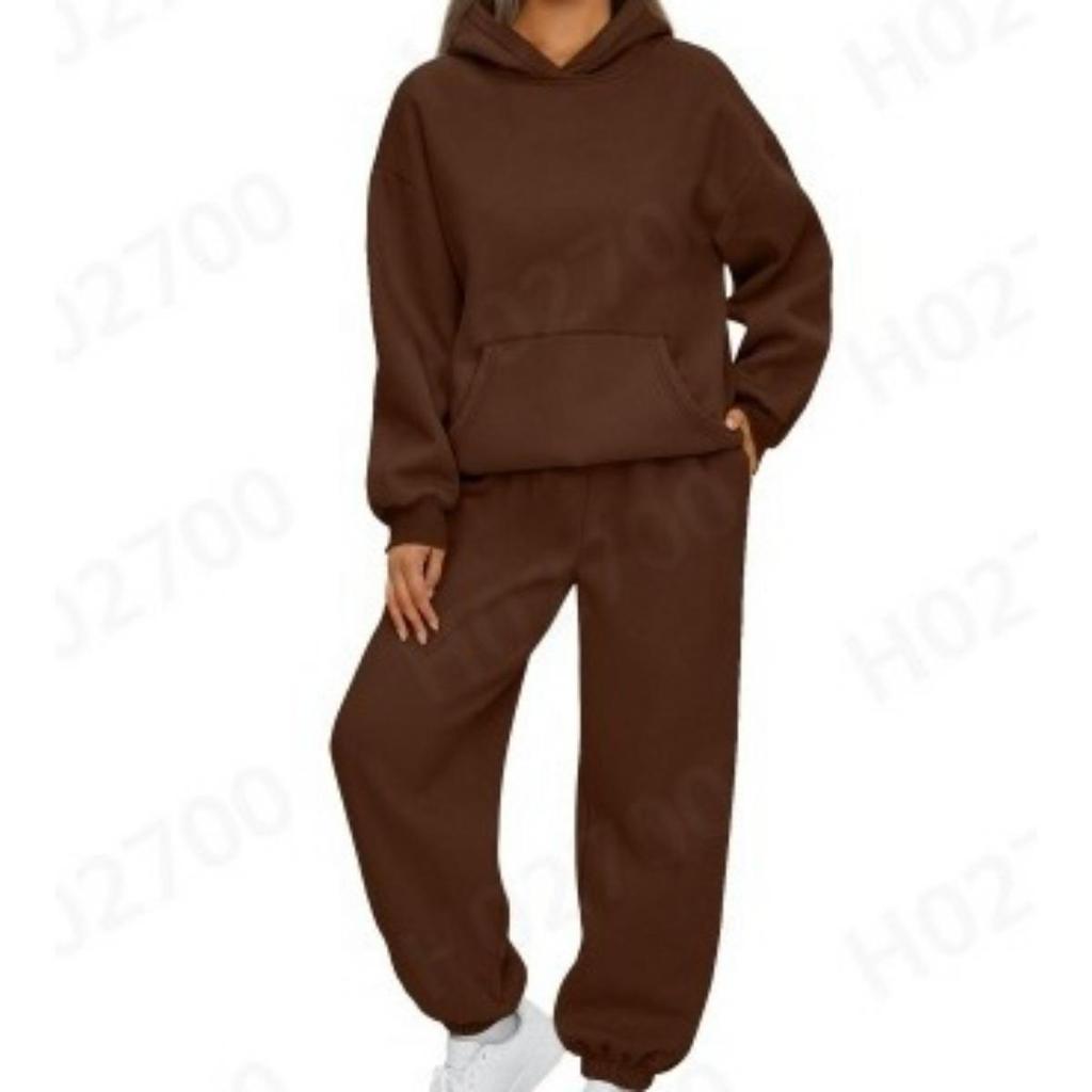 Herbst/Winter Damen 2-teiliges Casual Hoodie, Sportbekleidung, Hosen-Set