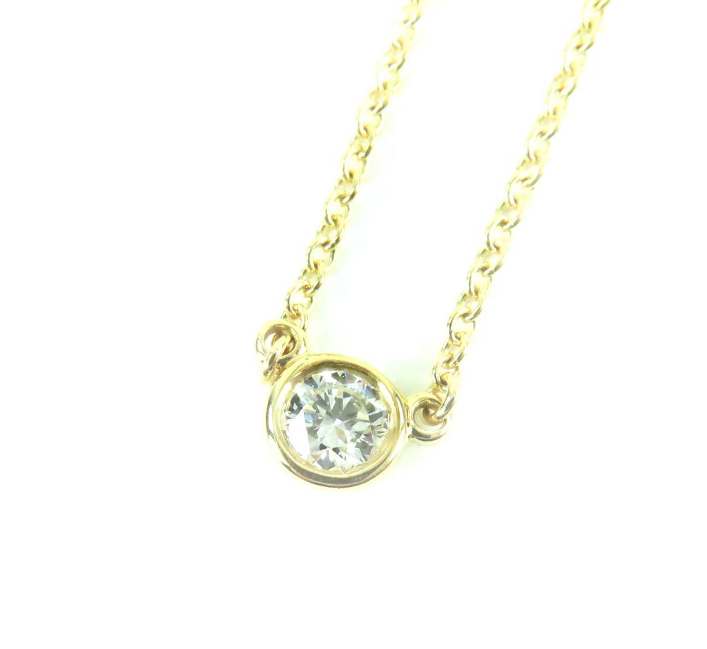 Great TIFFANY&Co. Necklace By the yard Current product 0.08ct 1P diamond AU750 Used