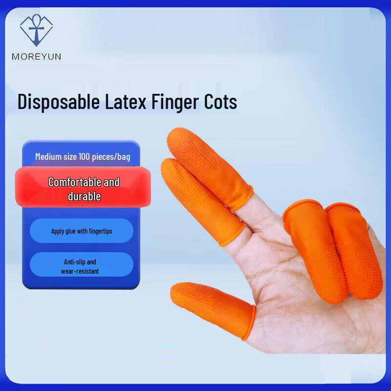 MOREYUN Anti-Slip Disposable Latex Finger Cots