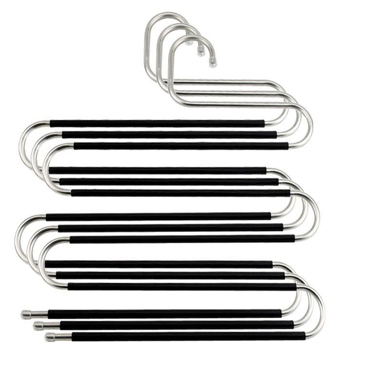 Multifunctional Non-Slip Stainless Steel S-Shaped Five-Layer Pants Hanger