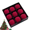 10cm Wine Red Velvet Christmas Balls for Xmas Tree Flocked Xmas Ball Hanging Pendents Navidad Festival Party Home Decor Supplies