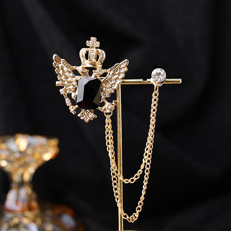Baroque Rhinestone Pearl Corsage Necklace Brooch - Retro British Court Suit Accessory