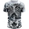 Horror Skeleton T-Shirts Skull 3D Print Streetwear Men Women Fashion Oversized Short Sleeve T Shirt Kids Tees Tops Man Clothing