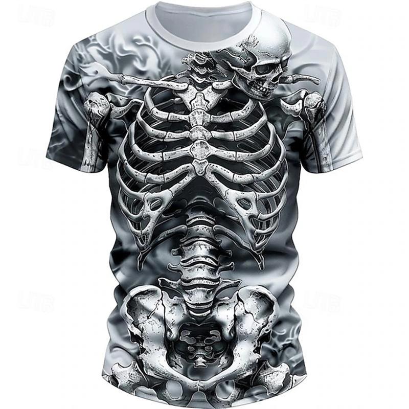 Horror Skeleton T-Shirts Skull 3D Print Streetwear Men Women Fashion Oversized Short Sleeve T Shirt Kids Tees Tops Man Clothing