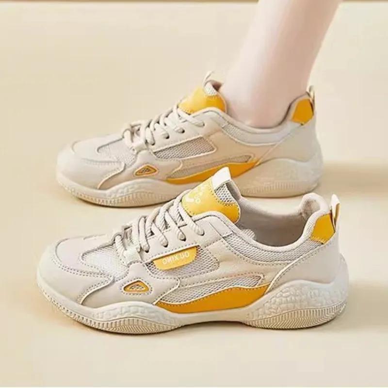Fashion Ladies Shoes 2025 Hot Sale Lace-up Women's Vulcanize Shoes Fashion Color Matching Outdoor Slip-Resistant Casual Classic Sneakers