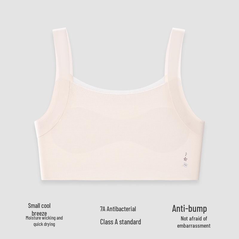 Silk Cotton Girls Molded Cup Bra - Summer Cool Teen Training Vest
