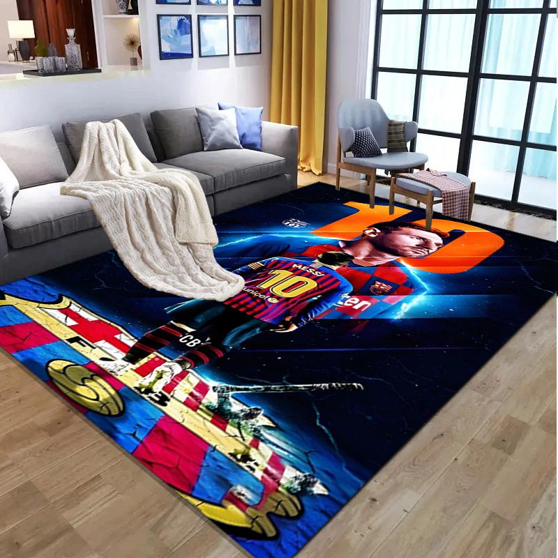 Tappeto con Fantasia Squadra di Calcio, Tappetino Interno/Esterno, per Picnic, Sala Giochi, Camera da Letto, Ufficio, Soggiorno, Tappeto Decorazione Casa, Regalo di Compleanno