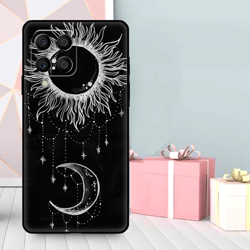 Black Moon Stars Space Astronaut Case For Samsung Galaxy M56 M52 M32 M53 M16 M11 M21 M31 M35 M12 M13 M14 M15 M36 M55 M34 M54
