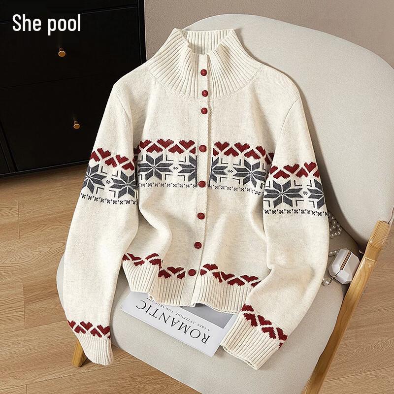 Women s Cozy Retro Knitted Cardigan OS