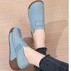 Soft Leather Women Platform Shoes Fashion Wedge Heels Elastic Loafers Elegant Mother Shoes Casual Walking Shoes