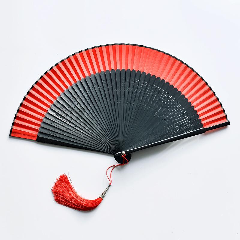 Red Dancing Fan: Classical Chinese Style Folding Fan, Easy-Open Hanfu Accessory