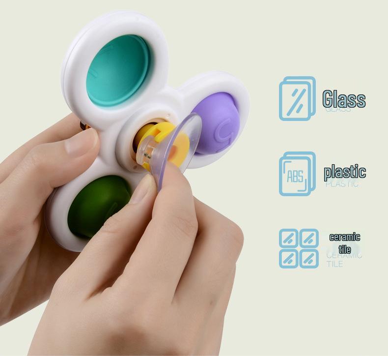 Suction Cup Fidget Spinner Teether for Infants - Early Learning Toy