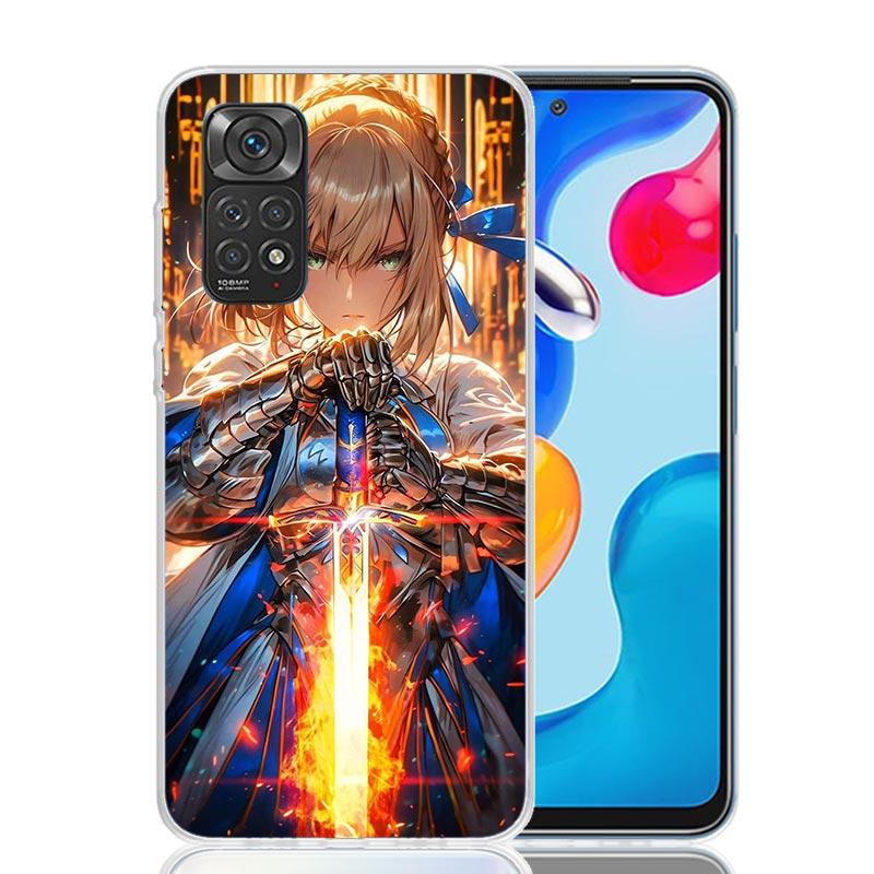 Fate Zero Stay Night Saber Phone Case For Xiaomi Redmi Note 15 14 13 12S 12 Pro Plus 11S 11E 11 11T 10S 10 Art Soft Pattern Cove