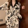 Spring and Autumn Women's Landscape Painting Long Sleeve Long Pants Pajamas Homewear Set Pajamas Homewear Set