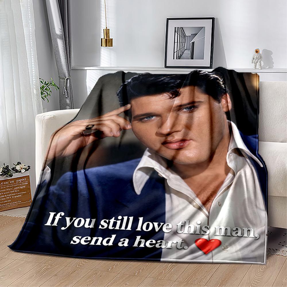 Love Elvis Presley Blanket Durable Comfort Great for Office Chair Bedding Chair All-Season Use Playful Design Birthday Christmas Gift Blanket