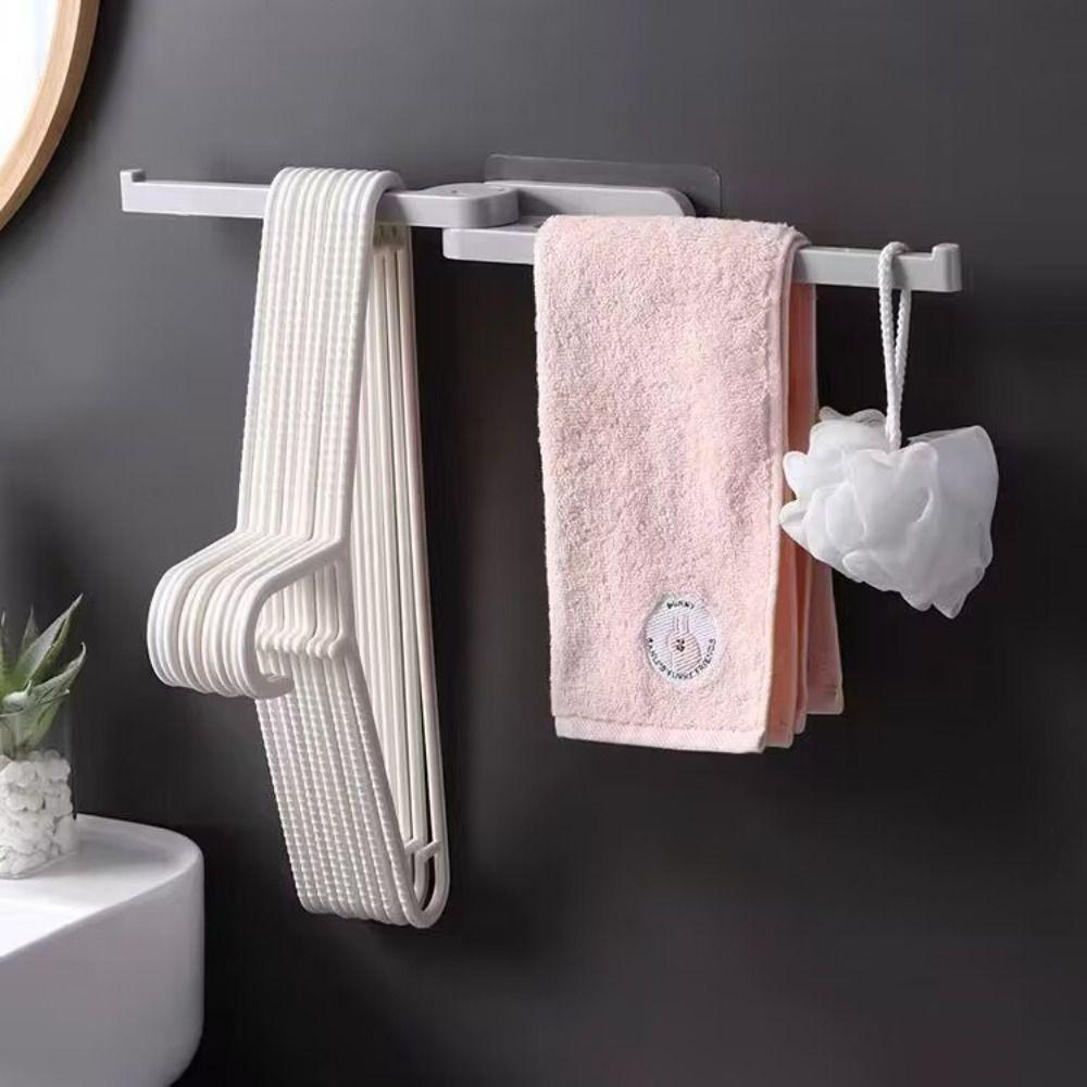 Wall-mounted Clothes Hanger Rotatable Balcony Organizing Rack Durable Storage Rack