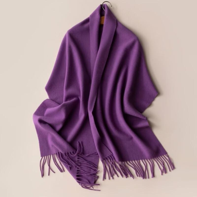 Xincaizhiyun Einfarbiger Wollschal mit Fransen