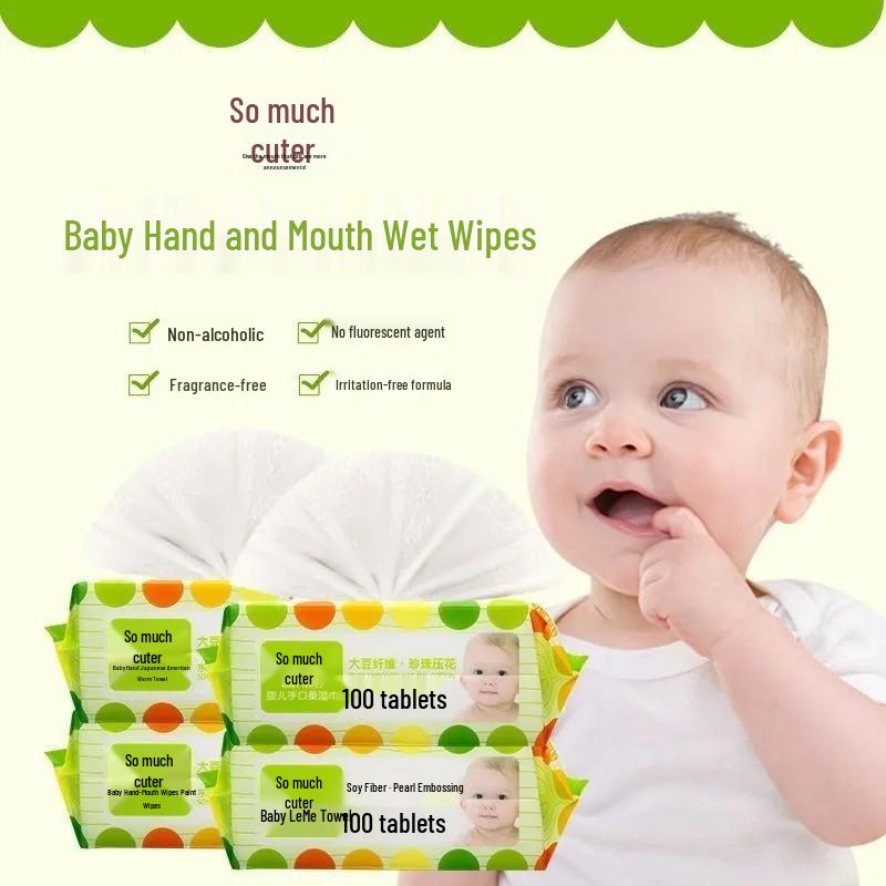 

Kewodo Universal Infant and Toddler Soy Fiber Wet Wipes with Lid - Hand, Mouth, and Buttocks, 100 Sheets