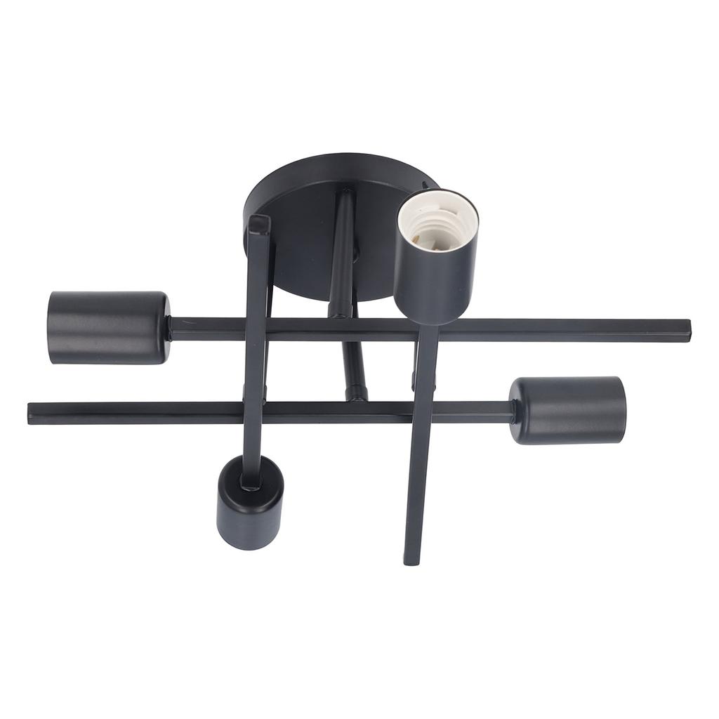 Modern Ceiling Light Fixture 4 Lights Semi Flush Mount Pendant Chandeliers E27 Black 110‑220V