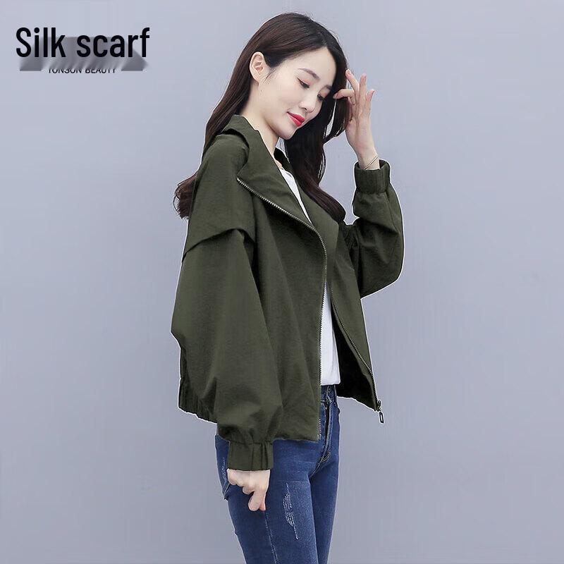 

Женская осенняя куртка 2025 года с рукавами летучая мышь свободного кроя S