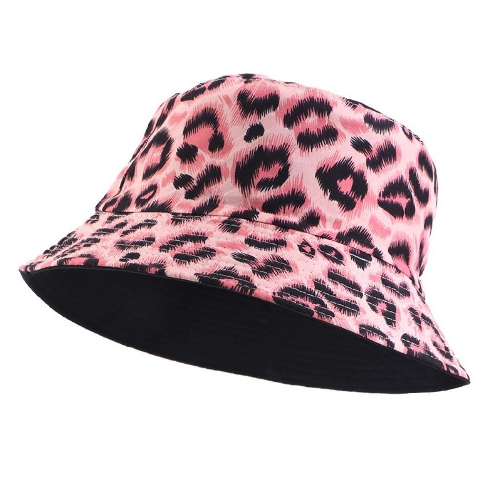 

Bucket Style Bucket Hat Leopard Patterned Fisherman Hat Unisex Design Basin Hat Outdoor Travel Pink Leopard Print