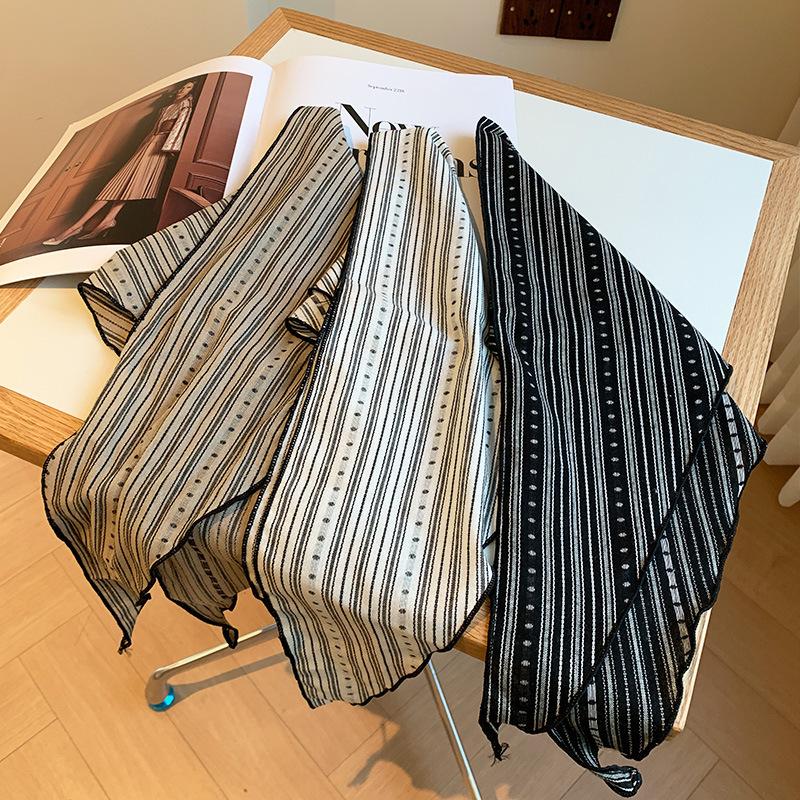 Cotton Spring And Summer Neck Protection Double-Sided Triangular Towel Sweat-Absorbing And Breathable Literary And Artistic Small Scarf Headband