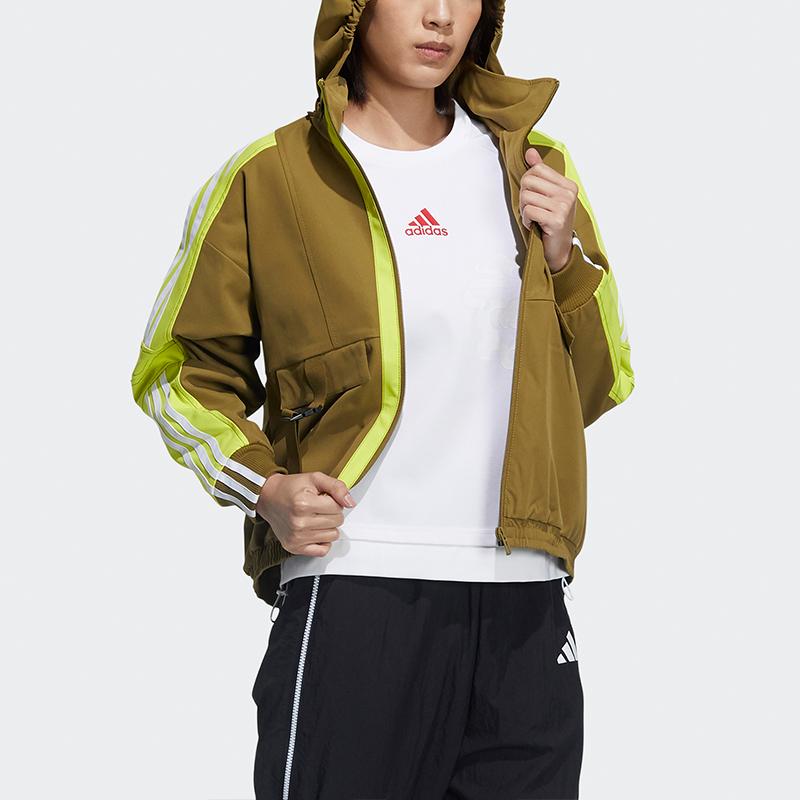 adidas Originals Women Str Jkt Warm Training Fleece Lined Hooded Jacket Yellow GP0623