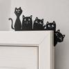 Metal Cat Door Frame Decoration Five Cats Cartoon Style Iron Art Indoor Door Top Ornament Festive Door Corner Accent 20x13 Small Size