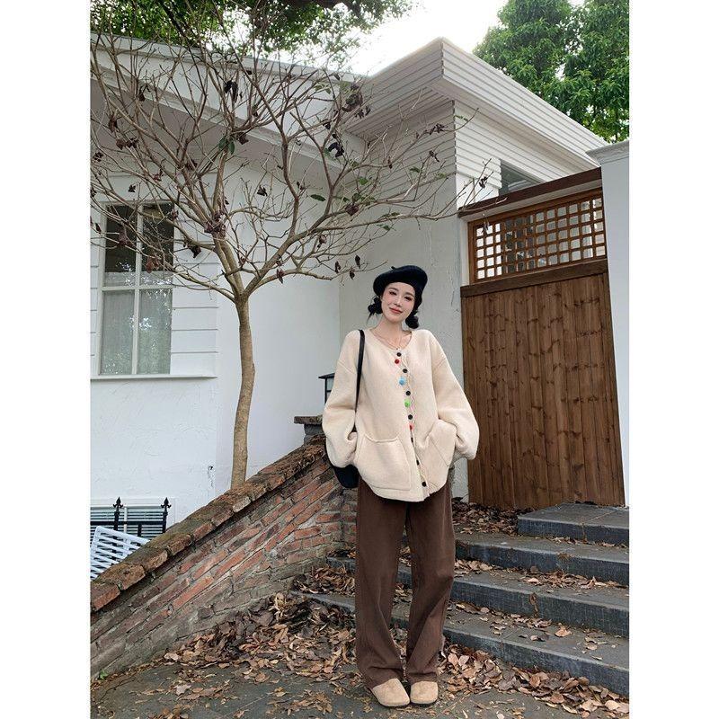 Large Size 2025 Autumn New Sweater Cardigan Soft, Sweet,Fashionable Loose Knit Jacket Top Women's Clothing