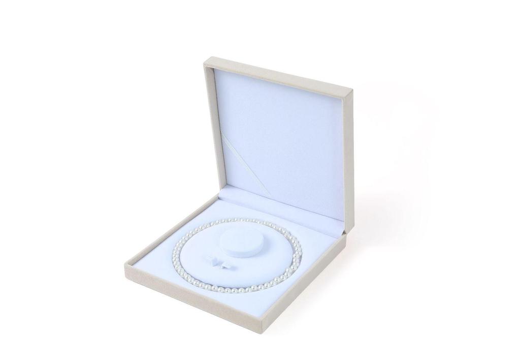 Flocking Jewelry Box Pearl Necklace Holder Pendant Gift for Mother's Day