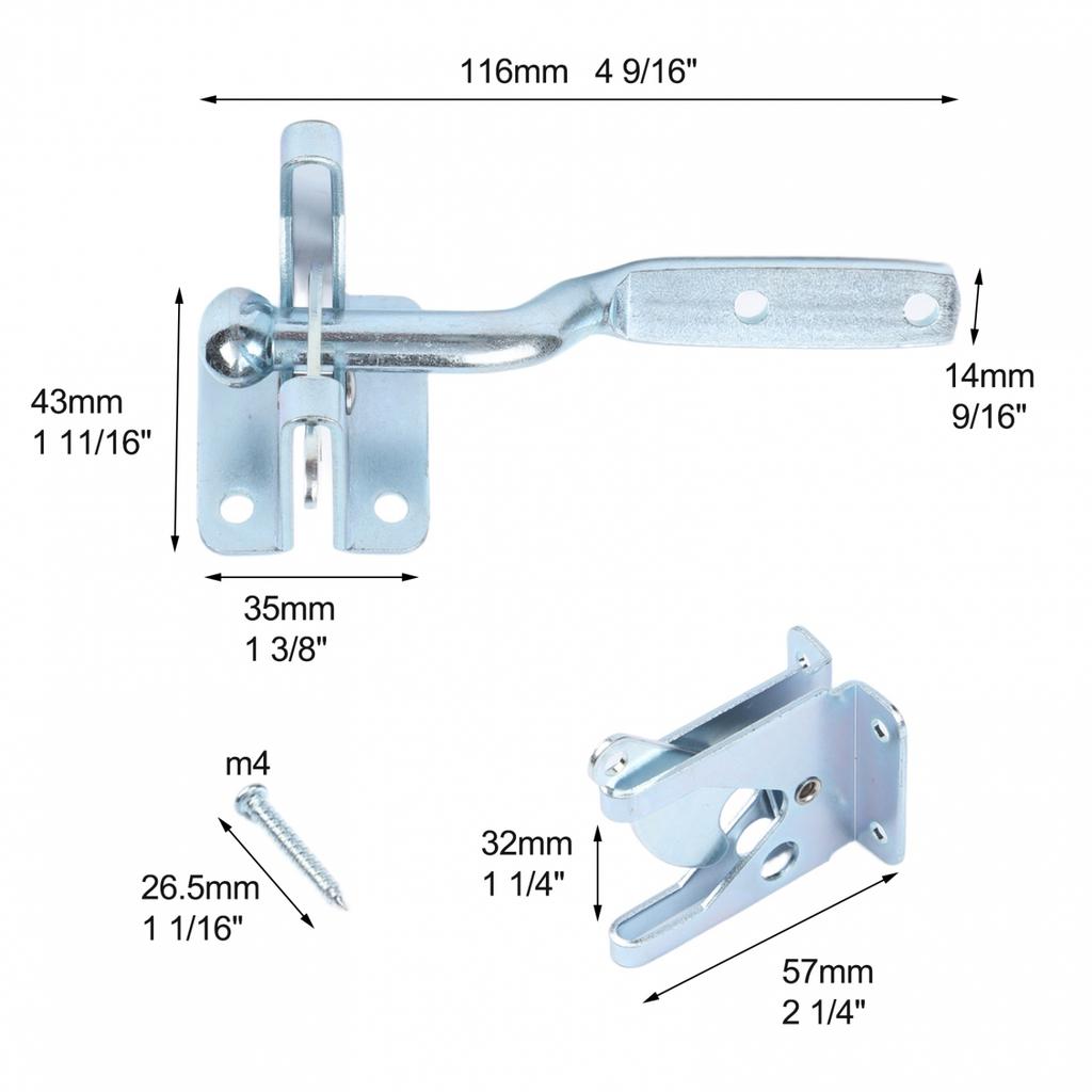 Easy Installation Carbon Steel Lock Fence Hinge Latch Lock