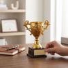5PCS Gold Cup with Black Base Award Trophies Gold Championship Award Cup for Sports Competitions League Match