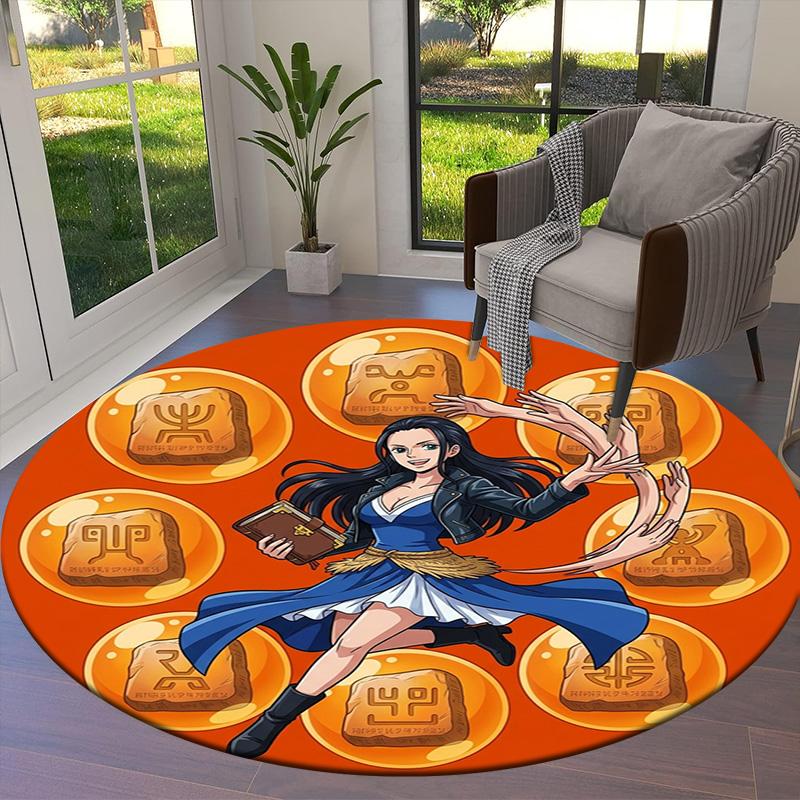 Alfombra Redonda de Área Alfombra de Alfombra de One Piece Para Sala de Estar Dormitorio Sofá Sala de Juegos Decoración Alfombrilla Antideslizante para el Suelo