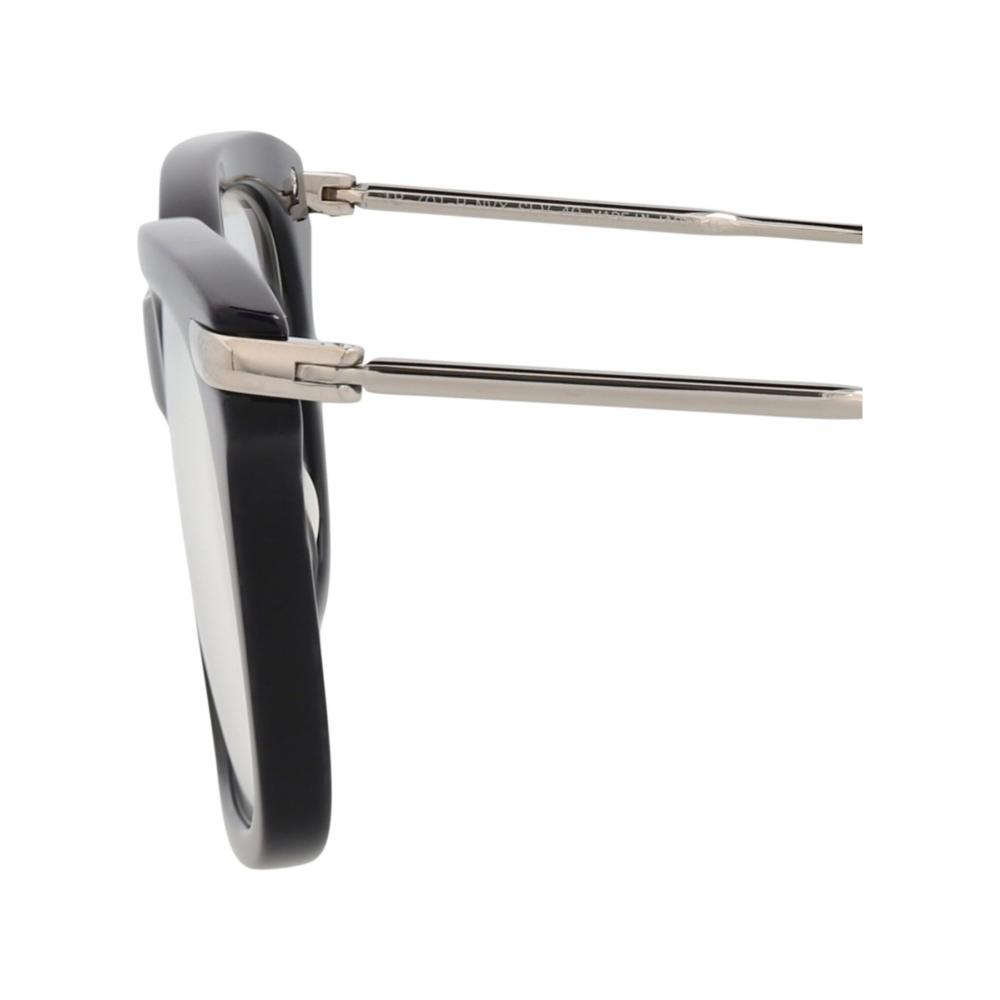 Thom Browne Square Frame Acetate Optical Frames Navy Silver Transparent