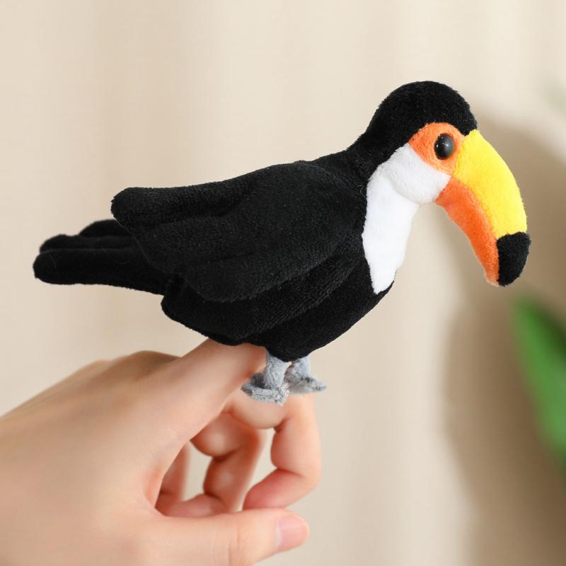 Dieren Pluche Vingerpop Zee Dieren Vogels Kleine Knuffel Flamingo Toekan Pauw Witkop Zeearend Interactief Speelgoed Vertel Verhaal 9cm finger puppet