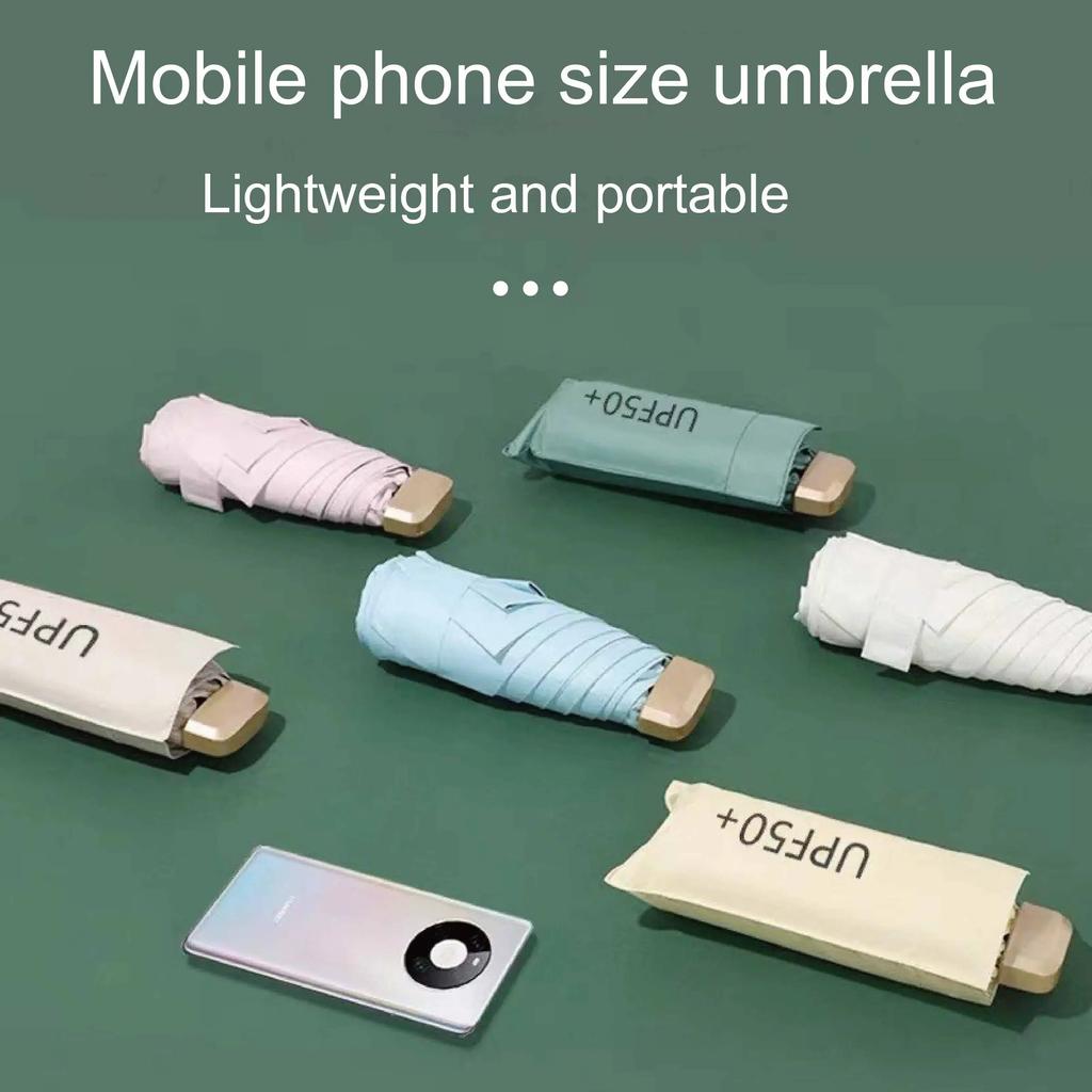 Small Mini UV Umbrella for Women Lightweight Compact Travel Umbrella Portable Parasol Outdoor Sun Rain Umbrella for Pocket Purse