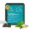 Luxmi Estates Vanilla Peppermint Herbal Infusion 25 Plant-Based Biodegradable Pyramid Bags - 1g each (25g) Pack | For Relaxation & Stress Relief
