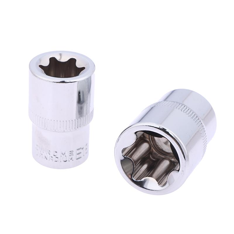 Zestaw 14 szt. nasadek E-Torx - Najwyższej jakości zestaw nasadek żeńskich Torx, Gniazda gwiazdkowe o maksymalnym momencie obrotowym, Nasadki zewnętrzne Torx