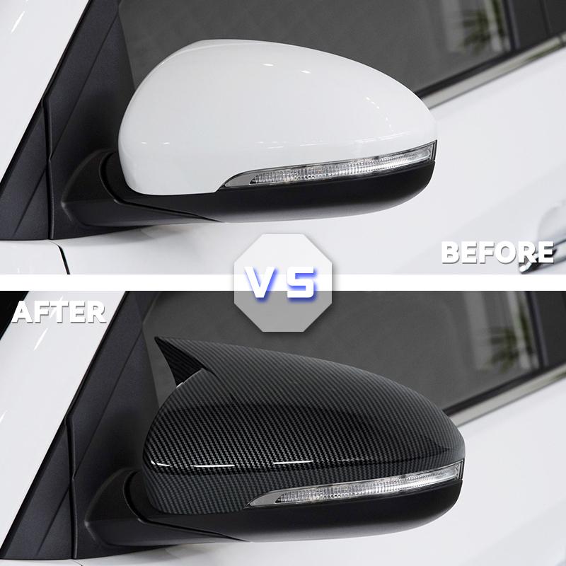 For Hyundai Tucson 2015- 2016 2017 2018 Car Rear View Mirror Ox Horn Side Cover Trim Frame Sticker Caps
