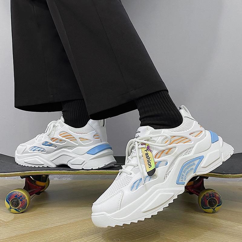 Fashion 2024 Men Casual Shoes Summer Heighten Sneakers Breathable Lace-Up Men's Sport Running Shoe Fashion Man Thick Soles Mesh Footwear