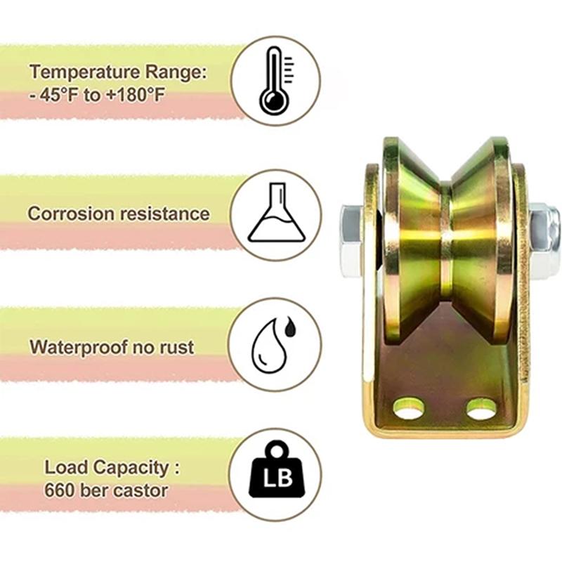 4Pcs V Shaped Plating Color Track Wheel Bearing Home Hardware Rigid Caster V Groove Wheel For Sliding Door Rollers