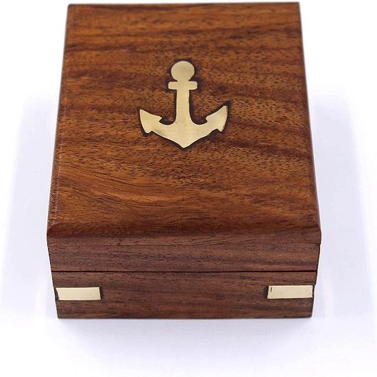To My Son I Loved You Camping Compass Engraved with Wooden Box Gift Compass