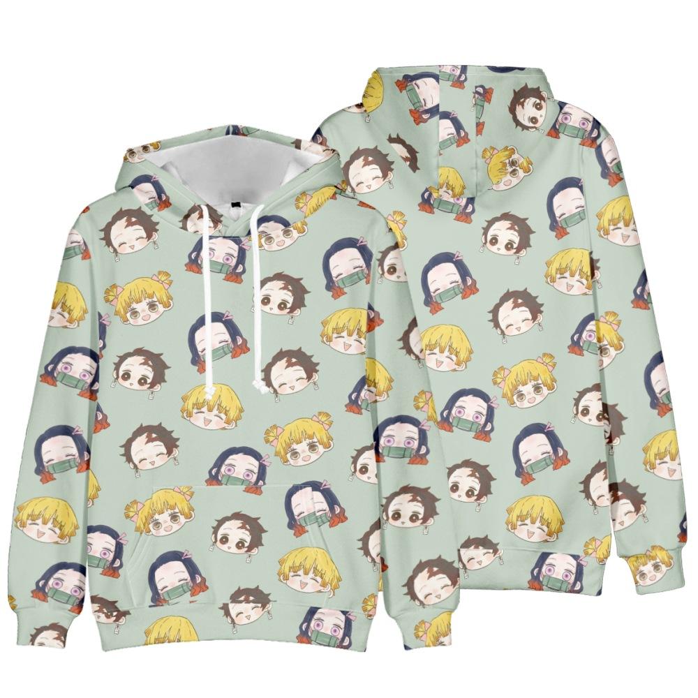 Moletons Demon Slayer 3D para Crianças Moletom Branco Lâmina Fantasma Roupas para Meninos Pulôver Casual Anime Harajuku Streetwear