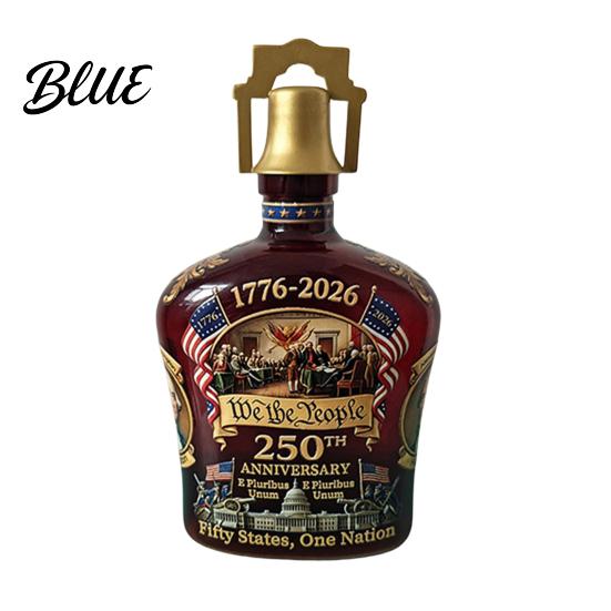 Decorative Mantelpiece Wine Bottle 250th Anniversary Commemorative Set Glass Patriotic Spirit Decanters for Celebrations Souvenir Collectibles C