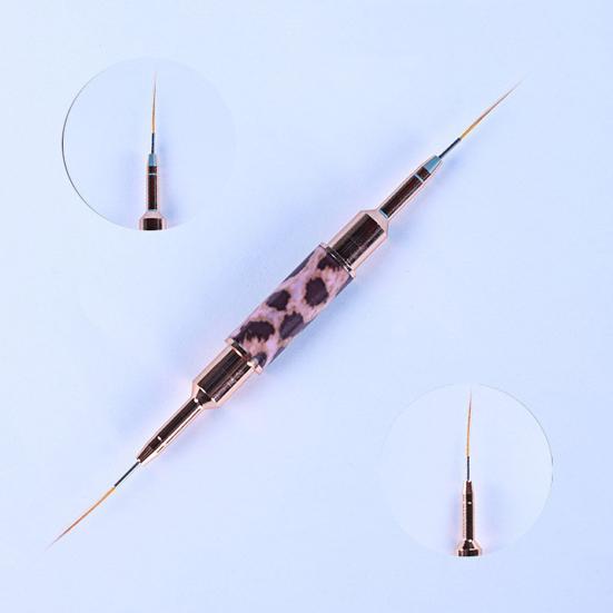 Dual-Use Nail Brush Pen Fiber Bristles Metal Body Multifunctional Nail Pen for Sculpting And UV Nail Art