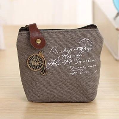Ladies Canvas Classic Retro Small Change Coin Purse Little Key Car Pouch Money Bag Cheapest Girl's Mini Short Coin Holder Wallet